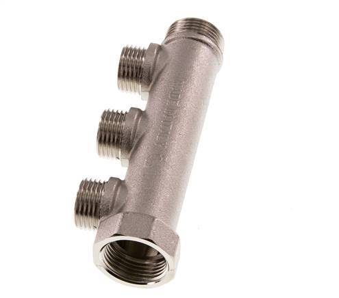 G 3/4'' x 3xG 1/2'' F/M/M Nickel plated Brass Distributor pipes 10 Bar