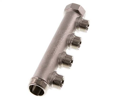 G 3/4'' x 4xG 1/2'' F/M/M Nickel plated Brass Distributor pipes 10 Bar