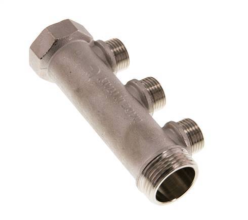 G 1'' x 3xG 1/2'' F/M/M Nickel plated Brass Distributor pipes 10 Bar