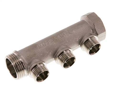 G 1'' x 3xG 1/2'' F/M/M Nickel plated Brass Distributor pipes 10 Bar