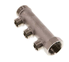 G 1'' x 3xG 1/2'' F/M/M Nickel plated Brass Distributor pipes 10 Bar