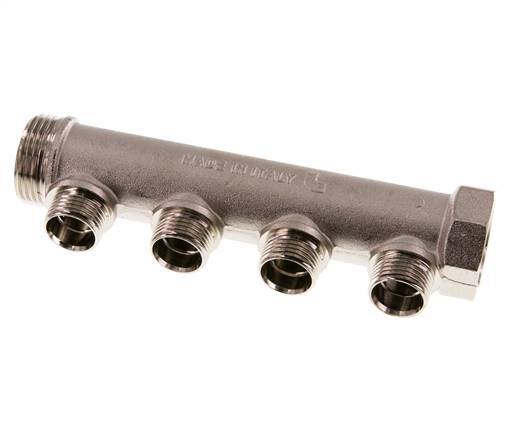 G 1'' x 4xG 1/2'' F/M/M Nickel plated Brass Distributor pipes 10 Bar