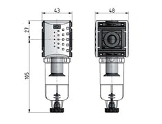 Filter 5microns G1/4'' 1000 l/min Auto Metal Futura 0