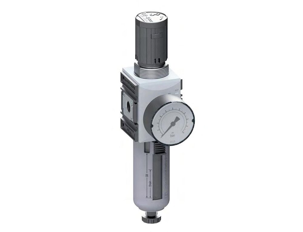 Filter-Regulator G3/8'' 2500 l/min 0.1-1.0bar/1-14psi Semi-Auto Polycarbonate Futura 1