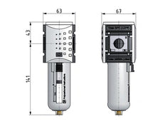 Activated Carbon Filter G3/8'' 1700 l/min Without Drainage Polycarbonate Futura 2