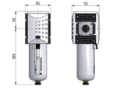 Filter 5microns G1'' 8000 l/min Semi-Auto Metal Futura 4