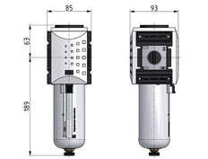 Microfilter 0.01microns G1'' 1500 l/min Semi-Auto Polycarbonate Futura 4