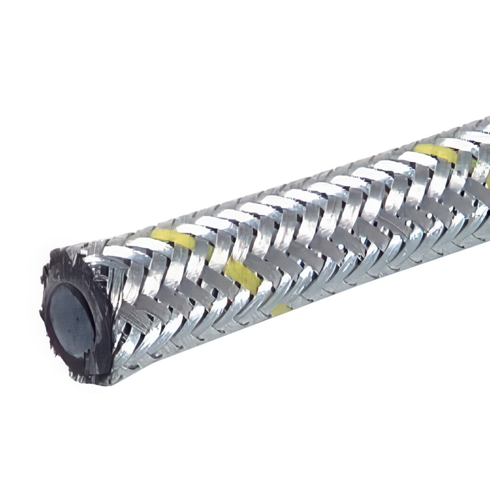 Oil & fuel hose with zinc plated steel braiding 4x6 mm 3 m