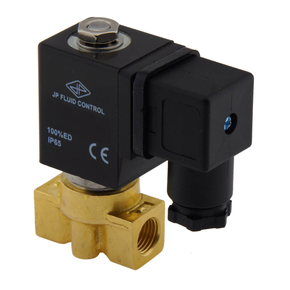 Solenoid Valve HP-DA 1/4'' high pressure brass FKM 0-100bar 24V AC