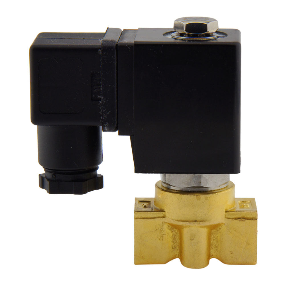 Solenoid Valve HP-DA 1/4'' high pressure brass PTFE 4-100bar 230V AC