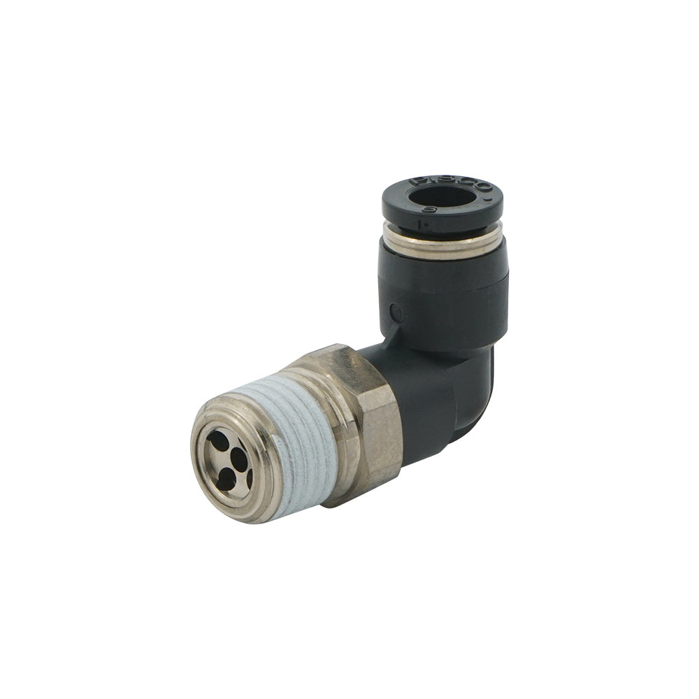 IN R1/4" x OUT 8mm Angled 1.2mm Orifice Meter-Out Check Valve