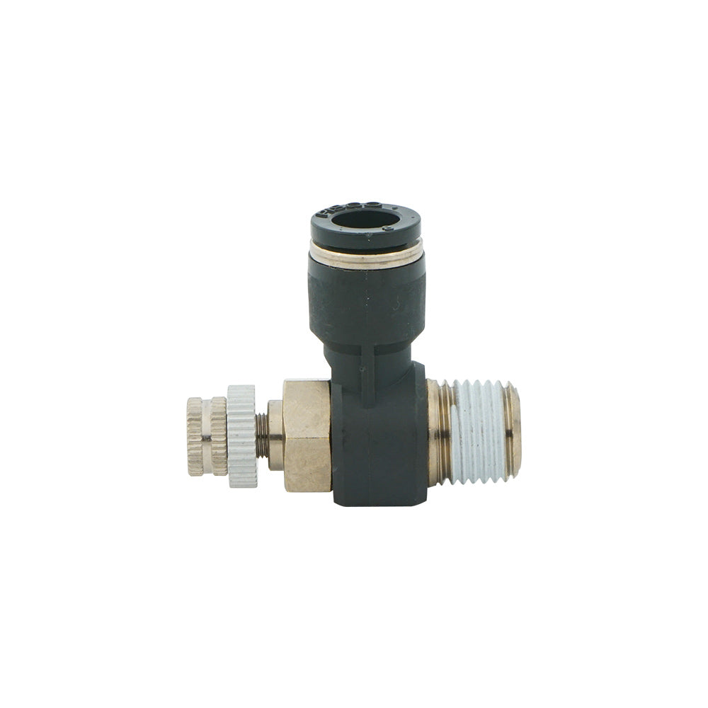 8mm - R1/4" Elbow Pneumatic Needle Valve