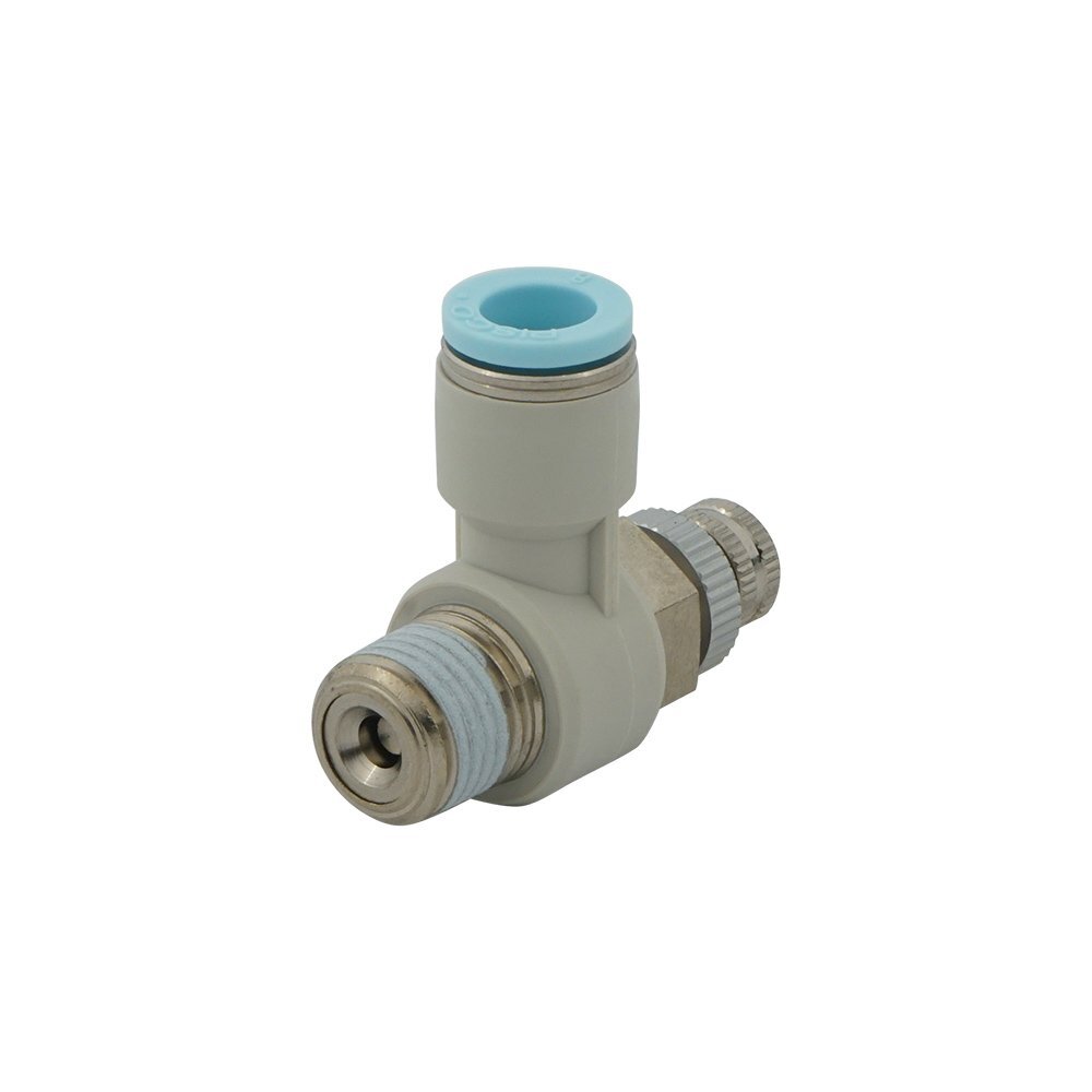 6mm - R1/8" Elbow Clean-Room Package Pneumatic Needle Valve