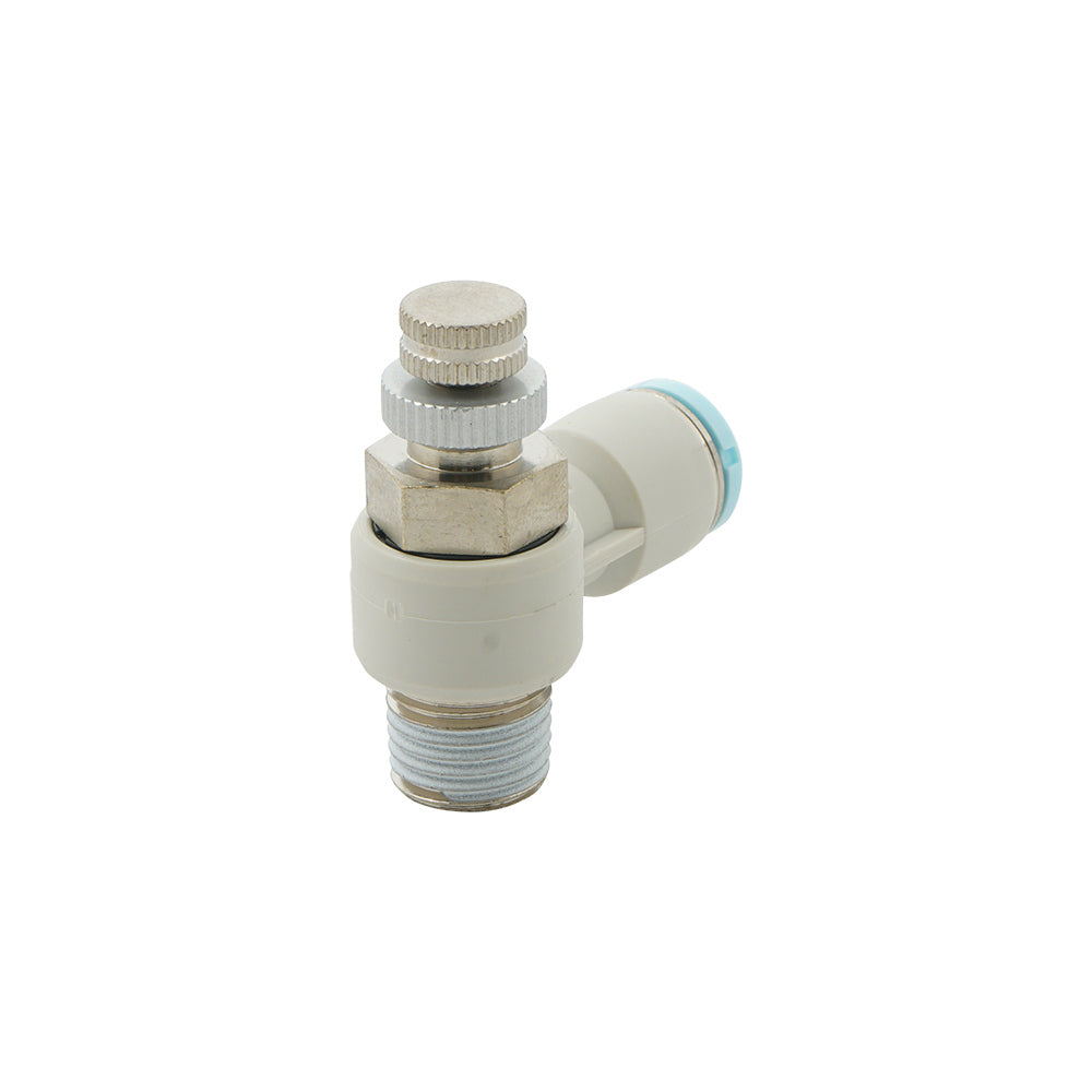 10mm - R3/8" Elbow Clean-Room Package Pneumatic Needle Valve