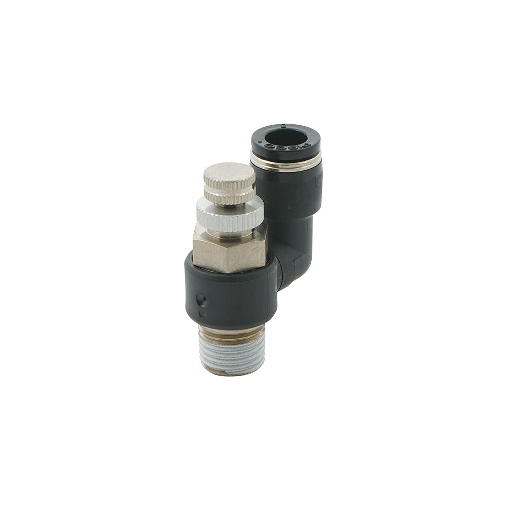 8mm - R1/4" Rotatable Pneumatic Needle Valve