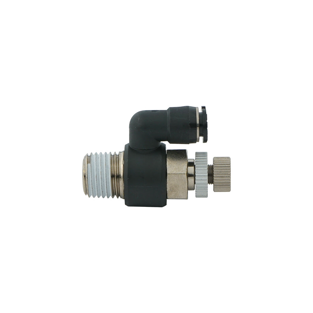 1/4" - M5 Meter-In Rotatable Flow Control Valve