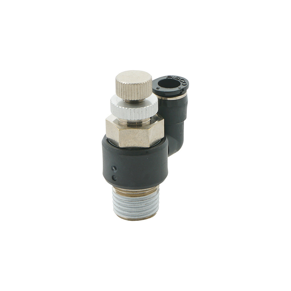 1/4" - M5 Meter-In Rotatable Flow Control Valve