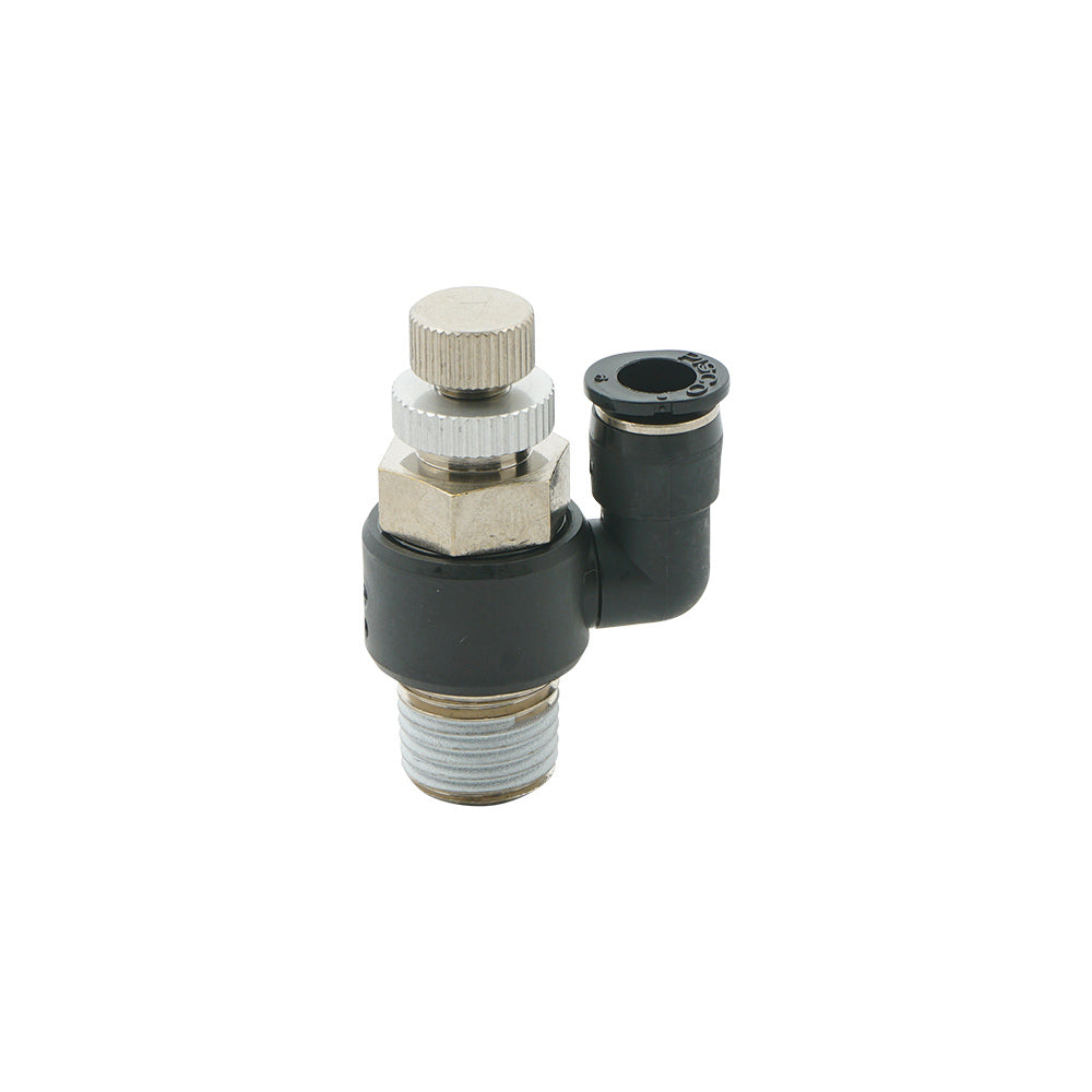 R1/8" - 8mm Meter-Out Rotatable Flow Control Valve