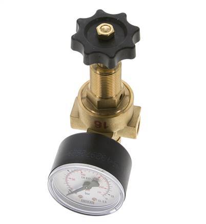 Water & Air Pressure Reducer Brass G1/4'' 2.5 l/min 0.5-16 bar/7-232psi