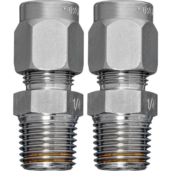 Pipe Connector Brass Pipe 8 mm To G 1/4'' External Thread [2 Pieces] A-22WP-A08