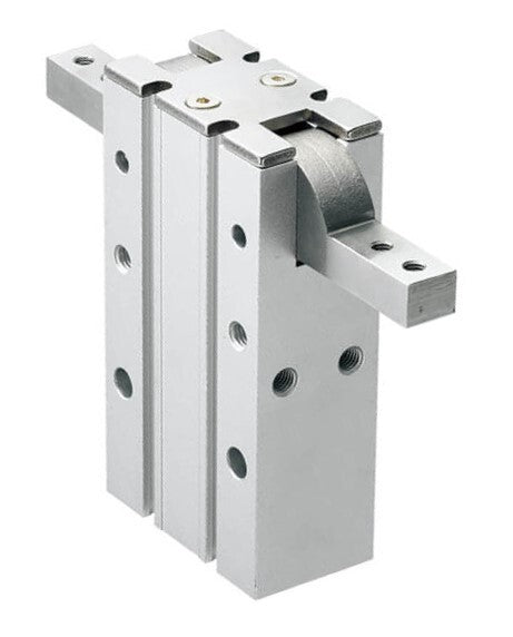 D25 mm 2-Jaw 180 deg Angular Double Acting Pneumatic Gripper Standard Through Hole Jaws