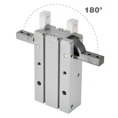 D10 mm 2-Jaw 180 deg Angular Double Acting Pneumatic Gripper Standard Through Hole Jaws