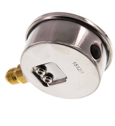 -1..0.6 Bar (-15..9 psi) Glycerin Pressure Gauge Below Stainless steel/Brass 63 mm Class 1.6