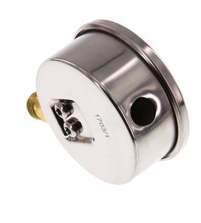 -1..15 Bar (-15..218 psi) Glycerin Pressure Gauge Below Stainless steel/Brass 63 mm Class 1.6