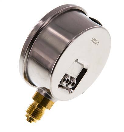 -1..3 Bar (-15..44 psi) Glycerin Pressure Gauge Below Stainless steel/Brass 63 mm Class 1.6