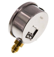 -1..3 Bar (-15..44 psi) Glycerin Pressure Gauge Below Stainless steel/Brass 63 mm Class 1.6