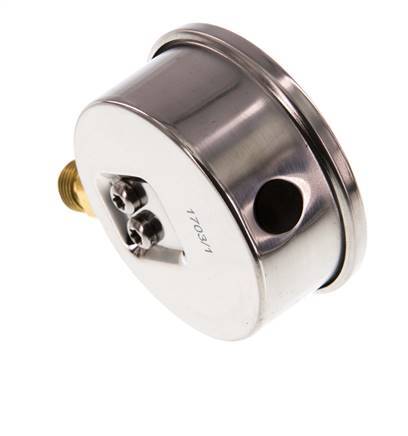 -1..5 Bar (-15..73 psi) Glycerin Pressure Gauge Below Stainless steel/Brass 63 mm Class 1.6