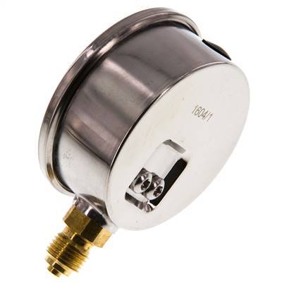 -1..9 Bar (-15..131 psi) Glycerin Pressure Gauge Below Stainless steel/Brass 63 mm Class 1.6