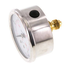 0..100 Bar (0..1450 psi) Glycerin Pressure Gauge Rear Stainless steel/Brass 63 mm Class 1.6
