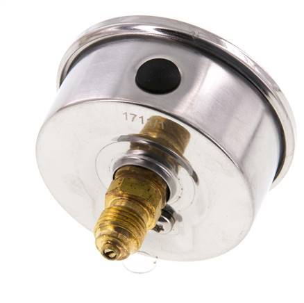 0..1.6 Bar (0..23 psi) Glycerin Pressure Gauge Rear Stainless steel/Brass 63 mm Class 1.6