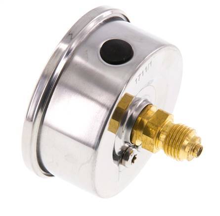 0..2.5 Bar (0..36 psi) Glycerin Pressure Gauge Rear Stainless steel/Brass 63 mm Class 1.6