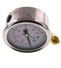 0..4 Bar (0..58 psi) Glycerin Pressure Gauge Below Stainless steel/Brass 63 mm Class 1.6