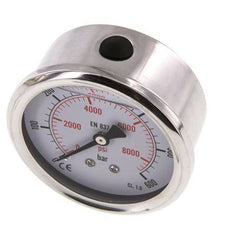 0..600 Bar (0..8702 psi) Glycerin Pressure Gauge Rear Stainless steel/Brass 63 mm Class 1.6