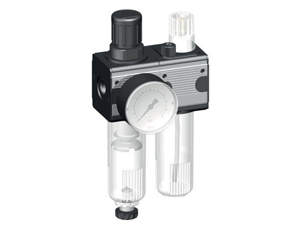 FRL 2-Part G1/4'' 1200 l/min 0.5-10.0bar/7-145psi Auto Protective Cage Cylinder Lock Polycarbonate Multifix 1