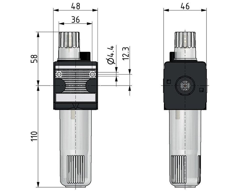 Micro Oil-Fog Lubricator G1/4'' Electrical Level Monitoring Polycarbonate Multifix 1