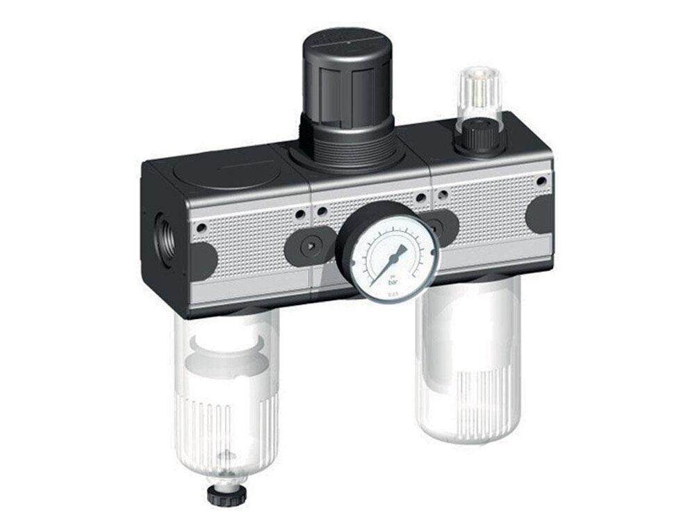 FRL 3-Part G1/2'' 5800 l/min 0.5-16.0bar/7-232psi Semi-Auto Polycarbonate Multifix 2