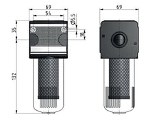 Activated Carbon Filter G1/2'' 1500 l/min Semi-Auto Polycarbonate Multifix 2