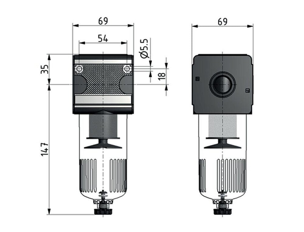 Filter 5microns G3/4'' 5850 l/min Auto Protective Cage Polycarbonate Multifix 2