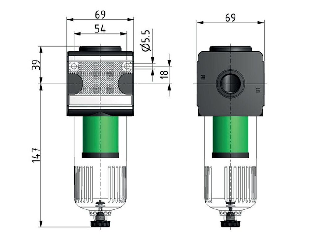 Microfilter 0.01microns G1/2'' 720 l/min Auto Polycarbonate Multifix 2
