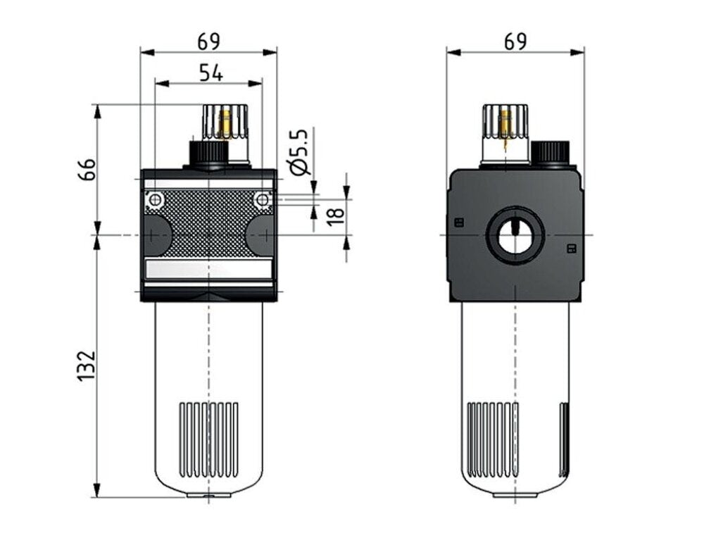 Micro Oil-Fog Lubricator G1/2'' Electrical Level Monitoring Polycarbonate Multifix 2