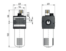 Micro Oil-Fog Lubricator G1/2'' Electrical Level Monitoring Polycarbonate Multifix 2