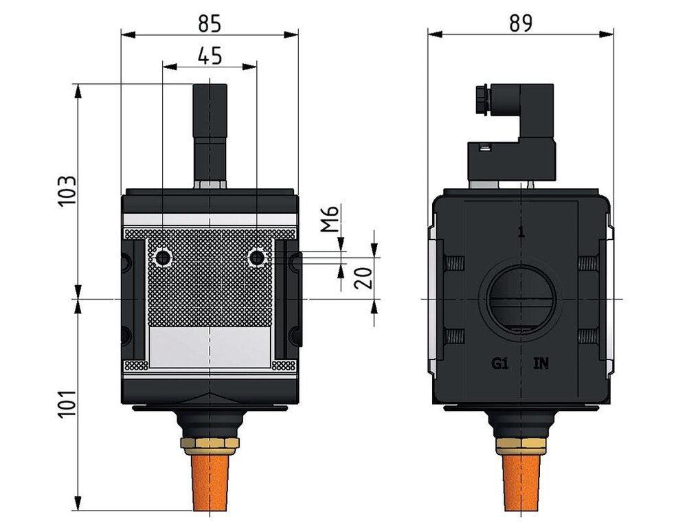 3/2 Valve G1 24VDC 12500 l/min Multifix 4