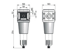 Filter 40microns G3/4'' 10500 l/min Auto (Closed Without Pressure) Polycarbonate Multifix 5