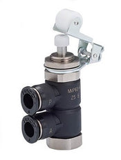 4mm Normally Closed Open-Air Exhaust Panel Mount Roller Type 3/2-Way Mechanical Valve