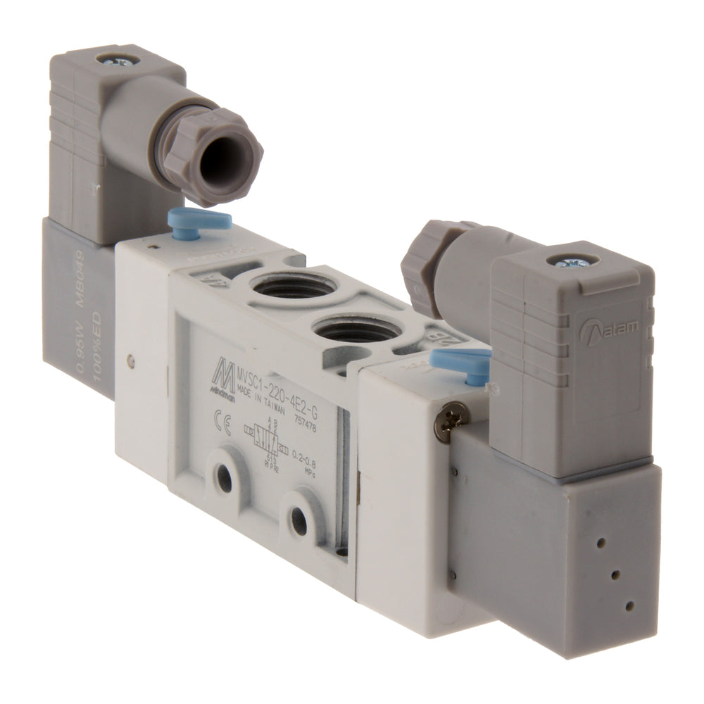 G1/4'' 230V AC 5/2-Way Bi-stable Solenoid Valve 2-8bar MVSC1