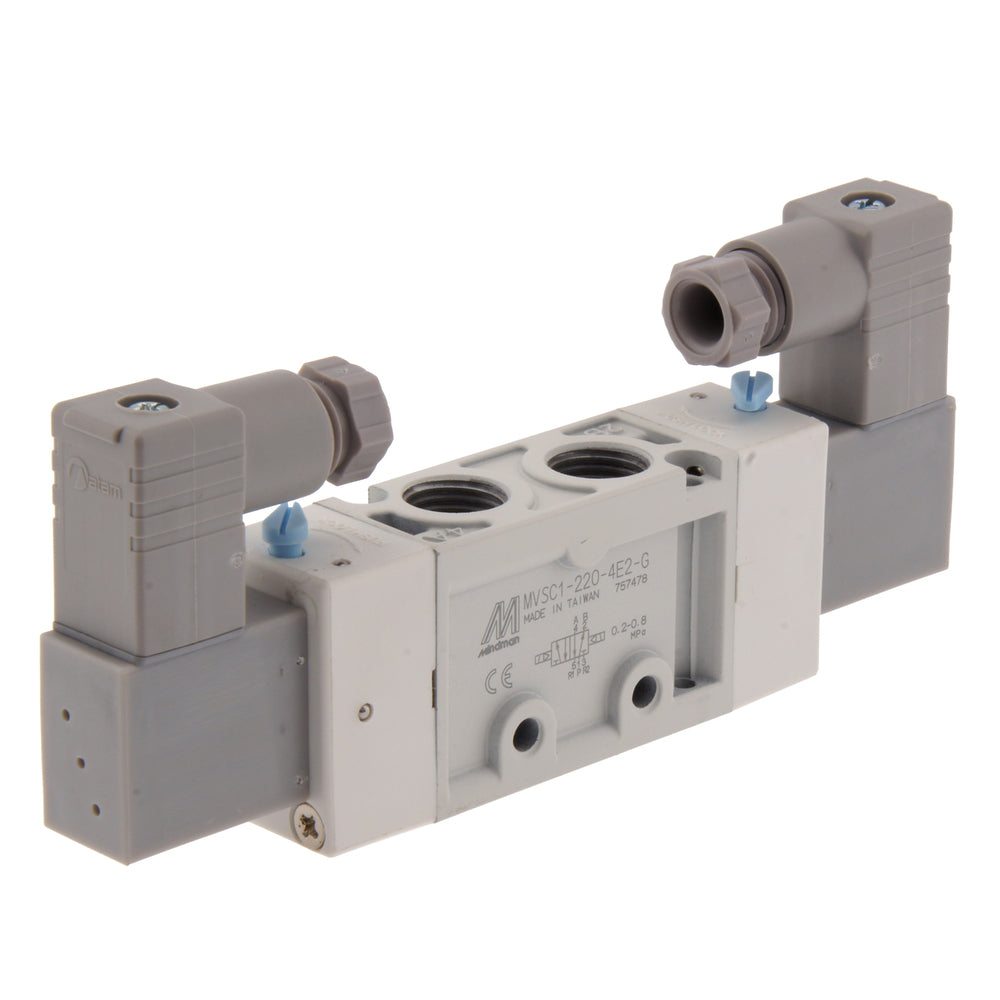 G1/4'' 230V AC 5/2-Way Bi-stable Solenoid Valve 2-8bar MVSC1